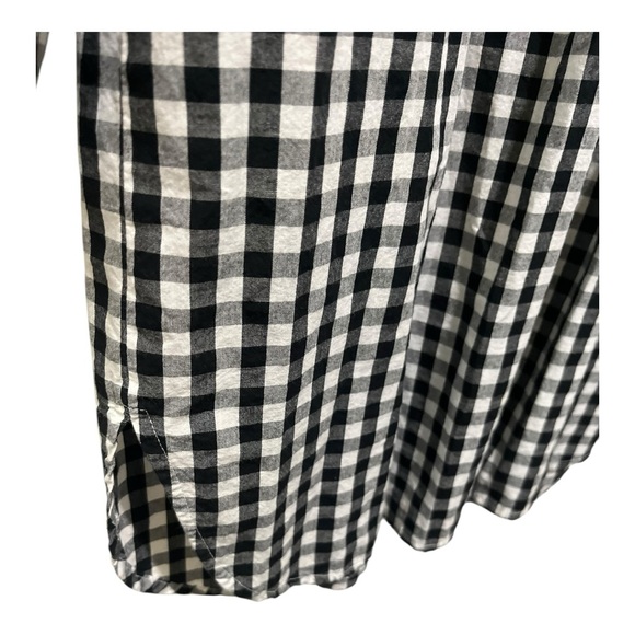 STUDIO WEST APPAREL BLACK AND WHITE GINGHAM SMOCKED FLARE LACE DETAIL SLEEVES - Picture 11 of 16